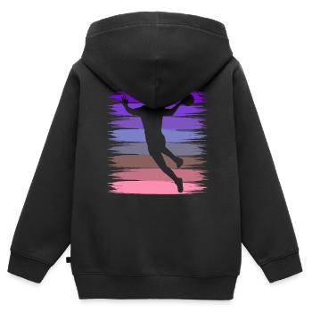 Echte Mädchen spielen Handball - Kinder Premium Organic Zip Hoodie - Schwarz - Hinten - AI Model Kid Male (0cm)