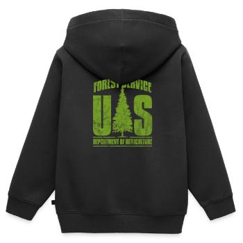 Forêt - Sweat Premium à capuche zippé enfant bio - noir - Dos - AI Model Kid Male (0cm)