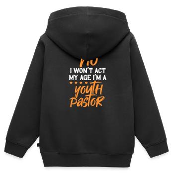 Pastor Parrer Priester Religion Kirche Geschenk - Kinder Premium Organic Zip Hoodie - Schwarz - Hinten - AI Model Kid Male (0cm)