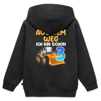 Aus dem Weg ich bin schon 3 Jahre 3. Geburtstag - Kinder Premium Organic Zip Hoodie - Schwarz - Hinten - AI Model Kid Male (0cm)