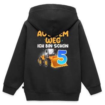 Aus dem Weg ich bin 5 Jahre 5. Geburtstag - Kinder Premium Organic Zip Hoodie - Schwarz - Hinten - AI Model Kid Male (0cm)