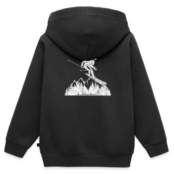 Ski Skiing Snow Winter Ski Holiday Gift - Kids Premium Organic Zip-up Hoodie - black - Back - AI Model Kid Male (0cm)