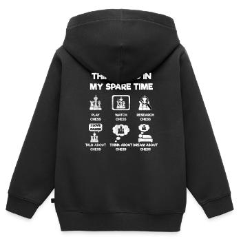 Schachmatt Schach Geschenkidee - Kinder Premium Organic Zip Hoodie - Schwarz - Hinten - AI Model Kid Male (0cm)