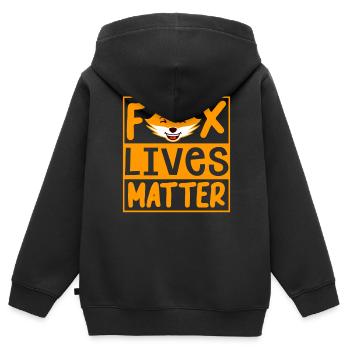 Renard - Sweat Premium à capuche zippé enfant bio - noir - Dos - AI Model Kid Male (0cm)