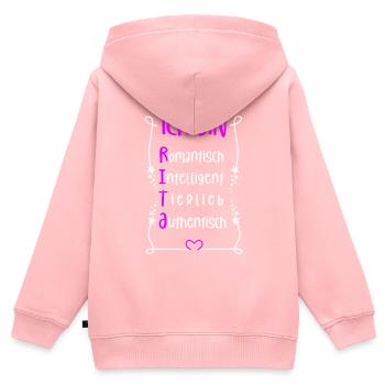 Für den besten Menschen - Ich bin Rita - Kinder Premium Organic Zip Hoodie - Rosa - Hinten - AI Model Kid Female (0cm)