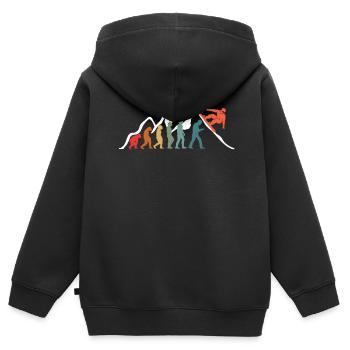 Snowboard Snowboarding Evolution Snowboarder - Sweat Premium à capuche zippé enfant bio - noir - Dos - AI Model Kid Male (0cm)
