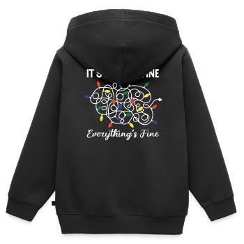It's Fine I'm Fine Everything Is Fine Christmas Li - Kinder Premium Organic Zip Hoodie - Schwarz - Hinten - AI Model Kid Male (0cm)