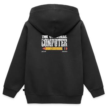 Technischer Support - Kinder Premium Organic Zip Hoodie - Schwarz - Hinten - AI Model Kid Male (0cm)