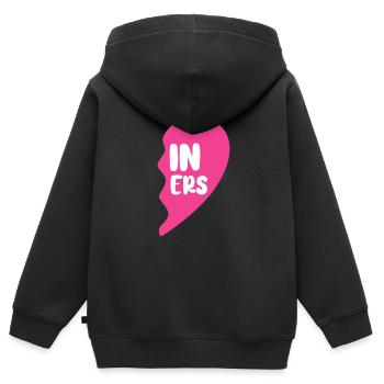 Twin Sister Family Baby Twins Cadeau - Sweat Premium à capuche zippé enfant bio - noir - Dos - AI Model Kid Male (0cm)