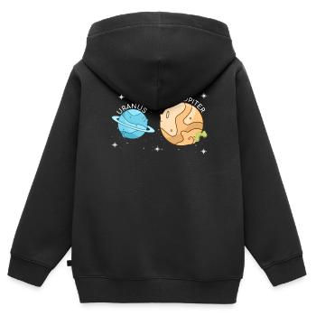 Uranus Poopiter - Uranus Planet Space Drôle - Sweat Premium à capuche zippé enfant bio - noir - Dos - AI Model Kid Male (0cm)