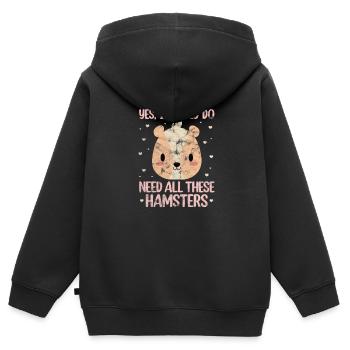 Hamster - Kinder Premium Organic Zip Hoodie - Schwarz - Hinten - AI Model Kid Male (0cm)