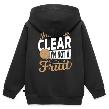 Laufvogel Kiwi - Kinder Premium Organic Zip Hoodie - Schwarz - Hinten - AI Model Kid Male (0cm)