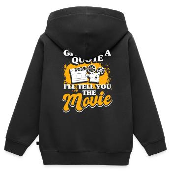 Kino Film-Zitat Filmklappe - Kinder Premium Organic Zip Hoodie - Schwarz - Hinten - AI Model Kid Male (0cm)