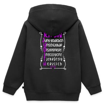 Für den besten Menschen - Ich bin Judith - Kinder Premium Organic Zip Hoodie - Schwarz - Hinten - AI Model Kid Male (0cm)