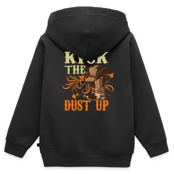 Western Kick The Dust Up Cowboyhut Cowboystiefel - Kinder Premium Organic Zip Hoodie - Schwarz - Hinten - AI Model Kid Male (0cm)