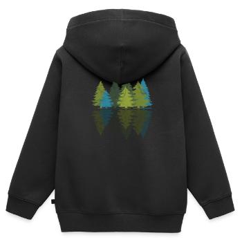 Forêt - Sweat Premium à capuche zippé enfant bio - noir - Dos - AI Model Kid Male (0cm)