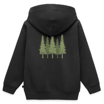 Wald - Kinder Premium Organic Zip Hoodie - Schwarz - Hinten - AI Model Kid Male (0cm)