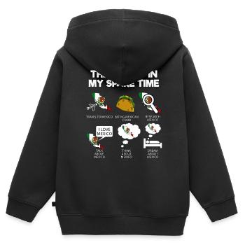 Mexiko - Kinder Premium Organic Zip Hoodie - Schwarz - Hinten - AI Model Kid Male (0cm)