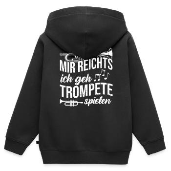 Musiker Trompeten Spieler Musikverein Geschenk - Kinder Premium Organic Zip Hoodie - Schwarz - Hinten - AI Model Kid Male (0cm)
