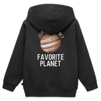Jupiter est ma planète préférée - Jupiter Planet - Sweat Premium à capuche zippé enfant bio - noir - Dos - AI Model Kid Male (0cm)
