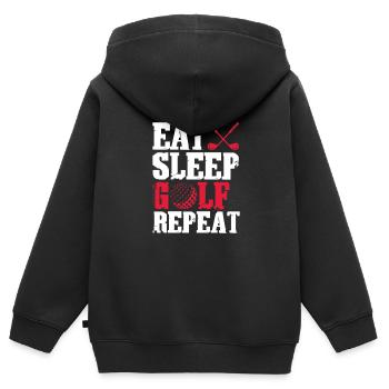 Golf Golfer Golfschläger Golfball Geschenk - Kinder Premium Organic Zip Hoodie - Schwarz - Hinten - AI Model Kid Male (0cm)