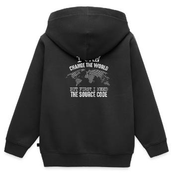 Programmierer - Kinder Premium Organic Zip Hoodie - Schwarz - Hinten - AI Model Kid Male (0cm)