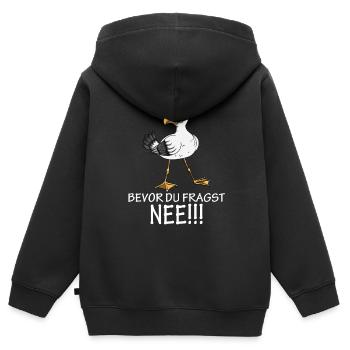 Norden Küste Möwe Spruch Faullenzer Ostsee Nordsee - Kinder Premium Organic Zip Hoodie - Schwarz - Hinten - AI Model Kid Male (0cm)