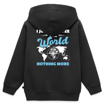 Karte Landkarte Plan Kartografie - Kinder Premium Organic Zip Hoodie - Schwarz - Hinten - AI Model Kid Male (0cm)