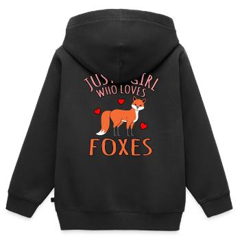 Fox - Kids Premium Organic Zip-up Hoodie - black - Back - AI Model Kid Male (0cm)