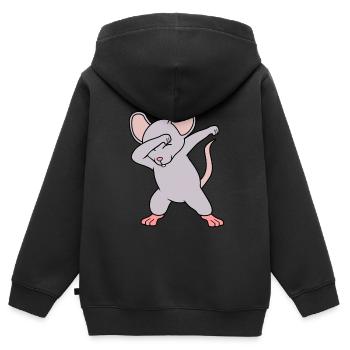 Maus - Kinder Premium Organic Zip Hoodie - Schwarz - Hinten - AI Model Kid Male (0cm)