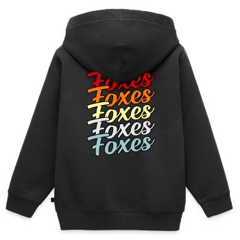 Fox - Kids Premium Organic Zip-up Hoodie - black - Back - AI Model Kid Male (0cm)