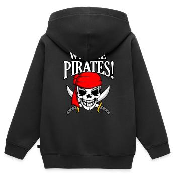 Pirat - Kinder Premium Organic Zip Hoodie - Schwarz - Hinten - AI Model Kid Male (0cm)