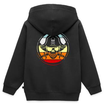 Pirate - Sweat Premium à capuche zippé enfant bio - noir - Dos - AI Model Kid Male (0cm)