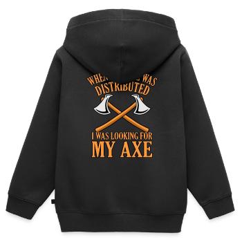 Viking - Sweat Premium à capuche zippé enfant bio - noir - Dos - AI Model Kid Male (0cm)