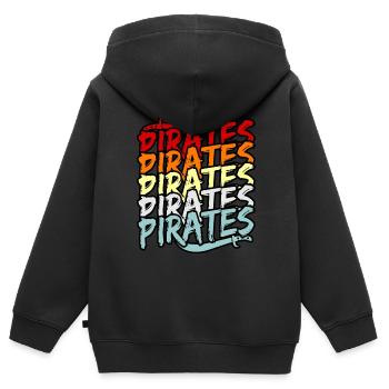Pirate - Sweat Premium à capuche zippé enfant bio - noir - Dos - AI Model Kid Male (0cm)