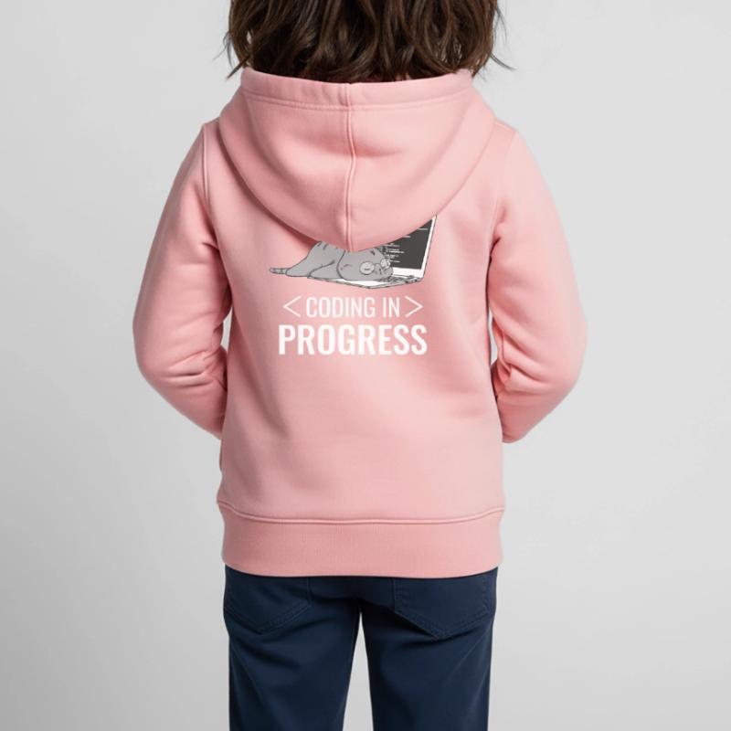 Programmieren Computer Nerd Katze Kinder Premium Organic Zip Hoodie