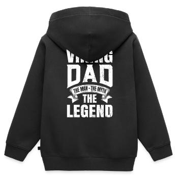 Viking - Sweat Premium à capuche zippé enfant bio - noir - Dos - AI Model Kid Male (0cm)