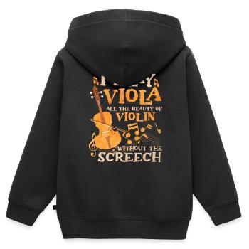 Je joue de l’alto - Sweat Premium à capuche zippé enfant bio - noir - Dos - AI Model Kid Male (0cm)