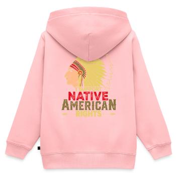 Native American Zitat Ich unterstütze Native - Kinder Premium Organic Zip Hoodie - Rosa - Hinten - AI Model Kid Female (0cm)