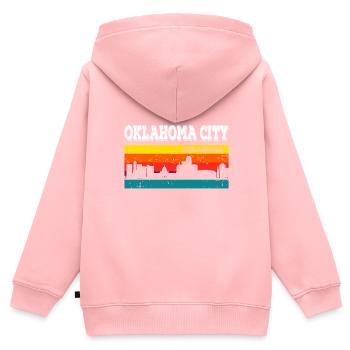 Oklahoma City - Sweat Premium à capuche zippé enfant bio - rose - Dos - AI Model Kid Female (0cm)