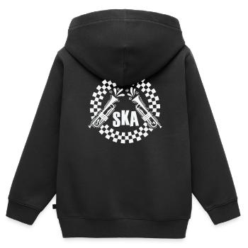 Ska Trompete Old School Jazz Musikstil - Kinder Premium Organic Zip Hoodie - Schwarz - Hinten - AI Model Kid Male (0cm)