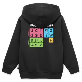 Modèle standard de physique des particules avec boson de Higgs - Sweat Premium à capuche zippé enfant bio - noir - Dos - AI Model Kid Male (0cm)