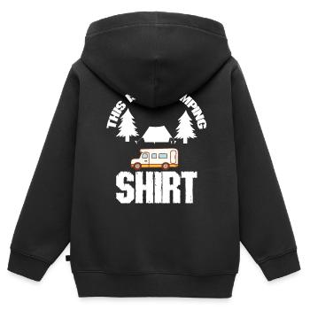 Camping Zitat Das ist mein Camping - Kinder Premium Organic Zip Hoodie - Schwarz - Hinten - AI Model Kid Male (0cm)