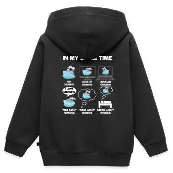 Kreuzfahrt - Kinder Premium Organic Zip Hoodie - Schwarz - Hinten - AI Model Kid Male (0cm)