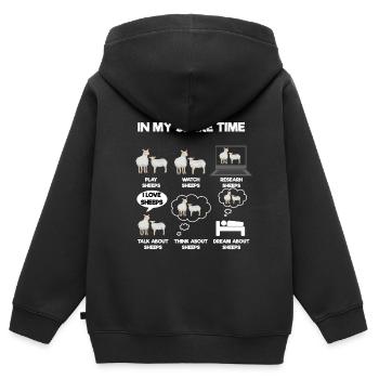 Mouton - Sweat Premium à capuche zippé enfant bio - noir - Dos - AI Model Kid Male (0cm)