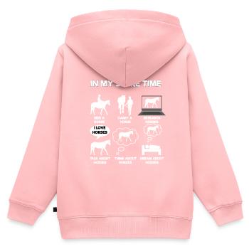 Cheval - Sweat Premium à capuche zippé enfant bio - rose - Dos - AI Model Kid Female (0cm)
