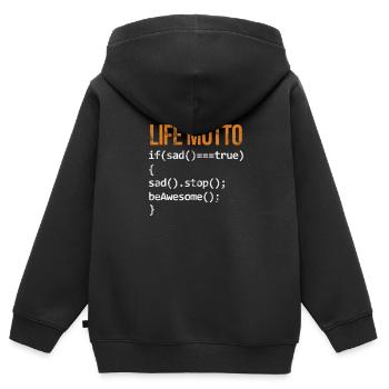 Software developer - Kids Premium Organic Zip-up Hoodie - black - Back - AI Model Kid Male (0cm)