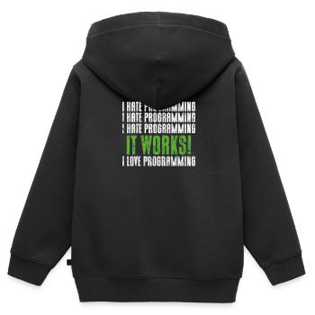 Programmierer - Kinder Premium Organic Zip Hoodie - Schwarz - Hinten - AI Model Kid Male (0cm)