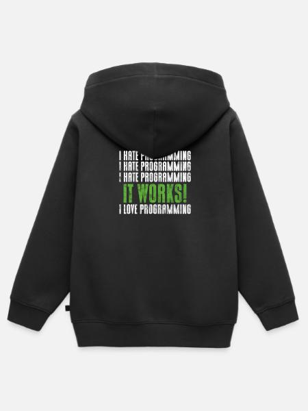 Programmierer - Kinder Premium Organic Zip Hoodie - Schwarz