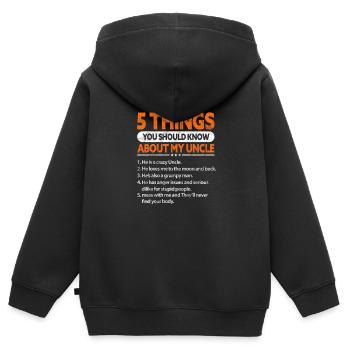 Oncle - Sweat Premium à capuche zippé enfant bio - noir - Dos - AI Model Kid Male (0cm)